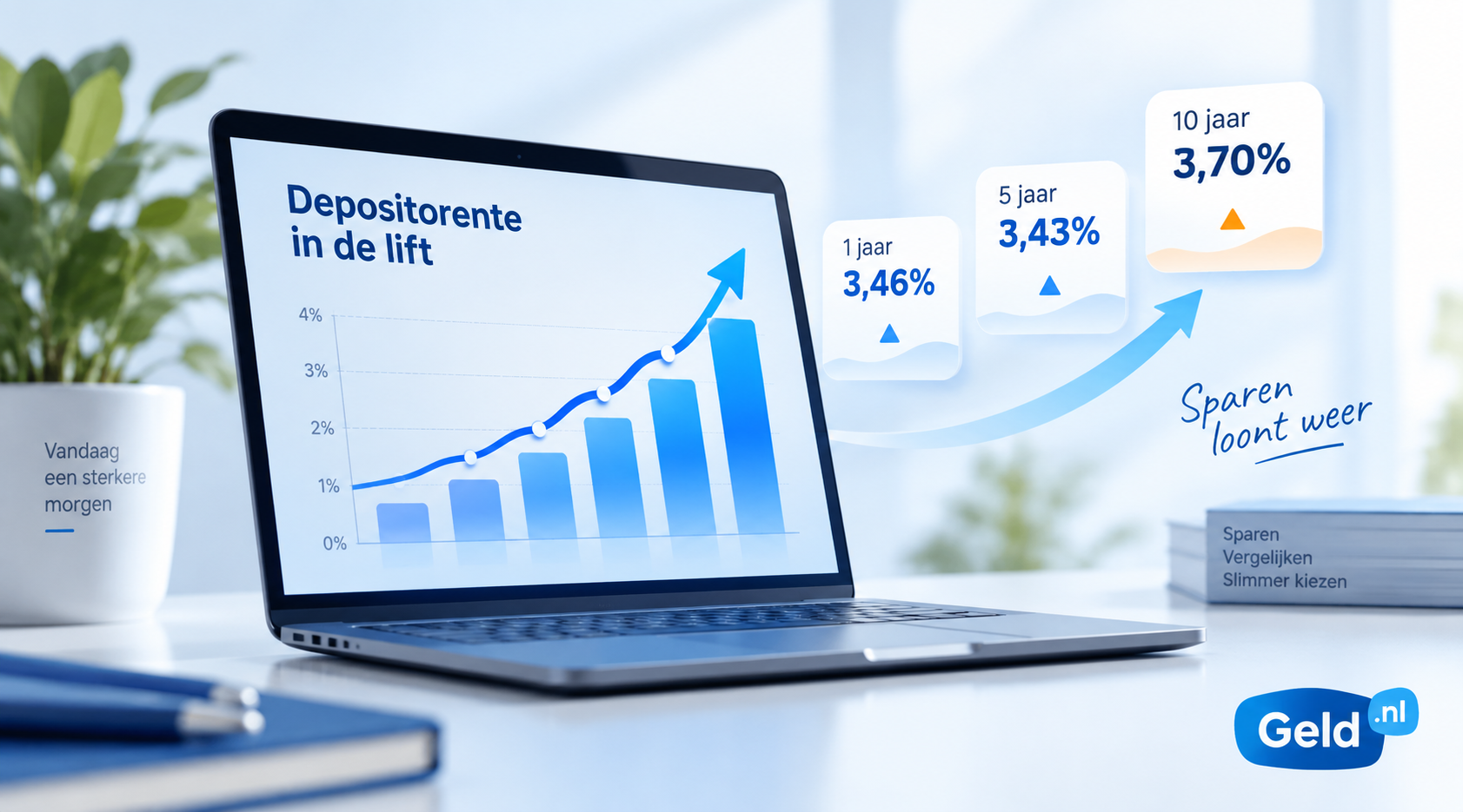 Depositorente stijgt flink: 1 jaar vast naar 3,46%