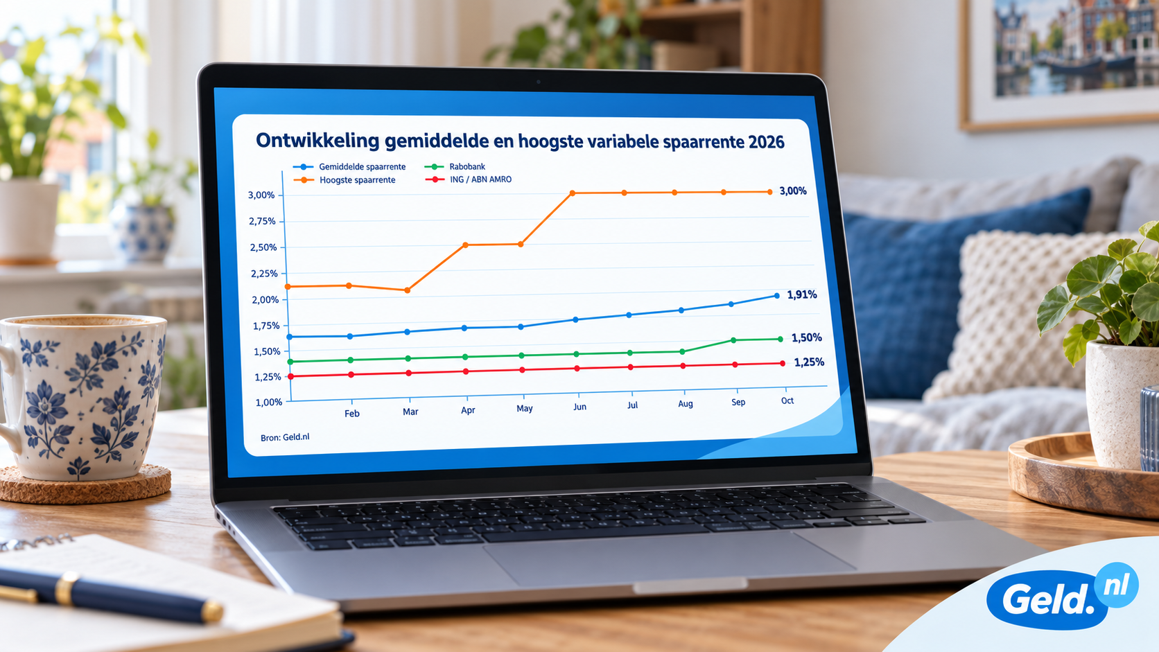 Gemiddelde spaarrente stijgt steeds sneller, grootbanken blijven achter